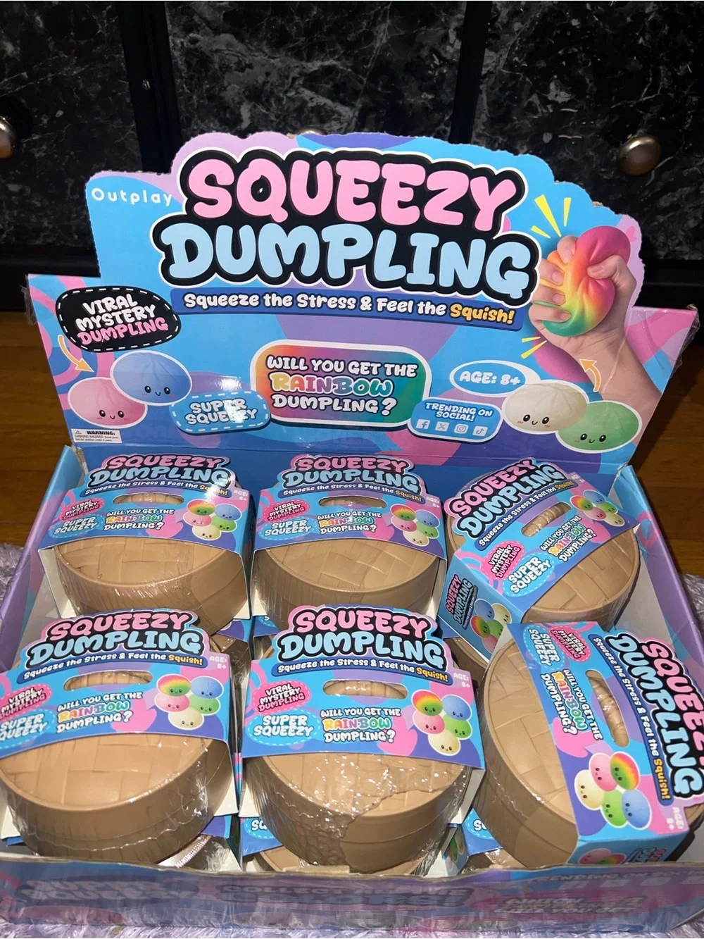 Sealed New Viral Squeezy Dumplings Mystery Rainbow Stress Toy